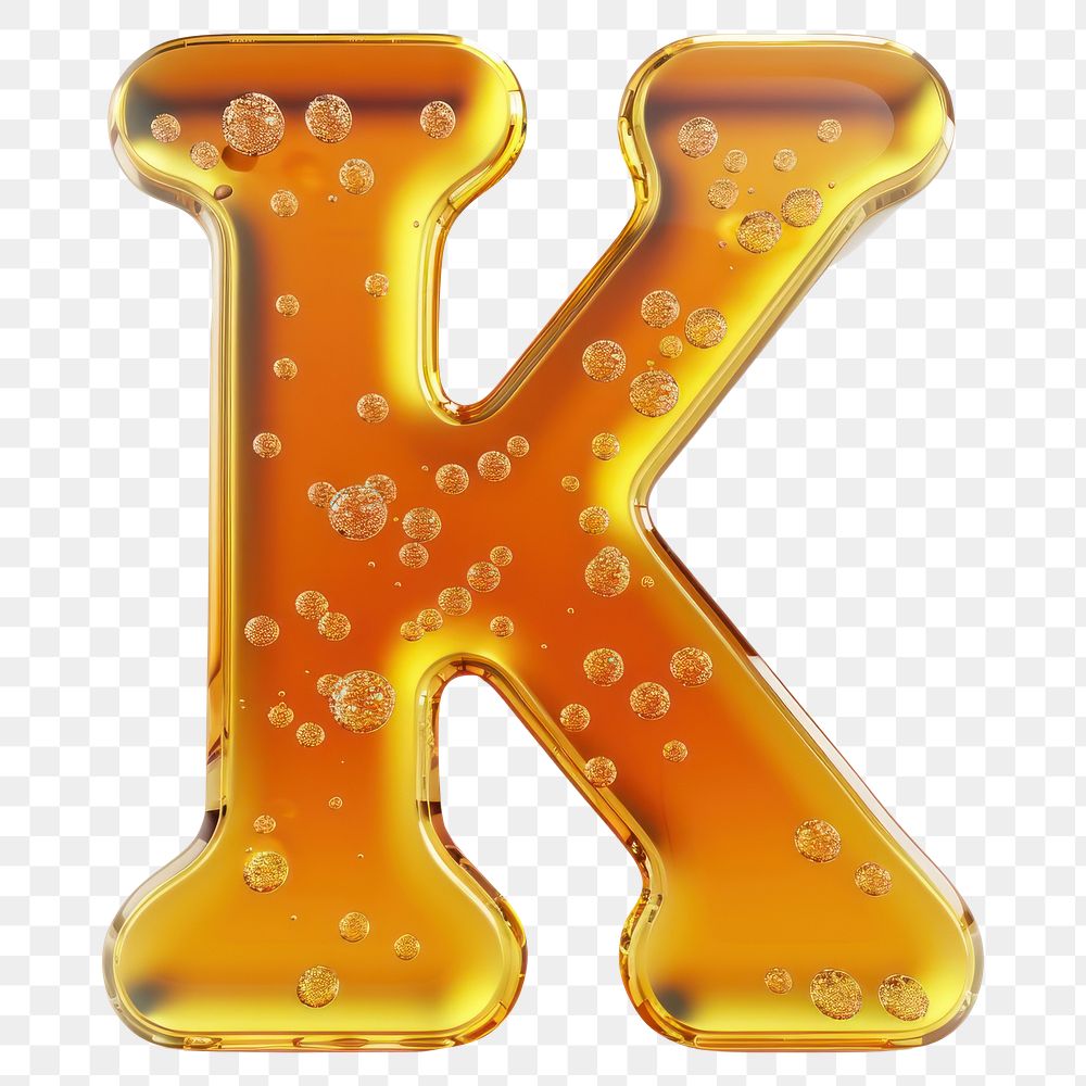 Letter k yellow symbol number.