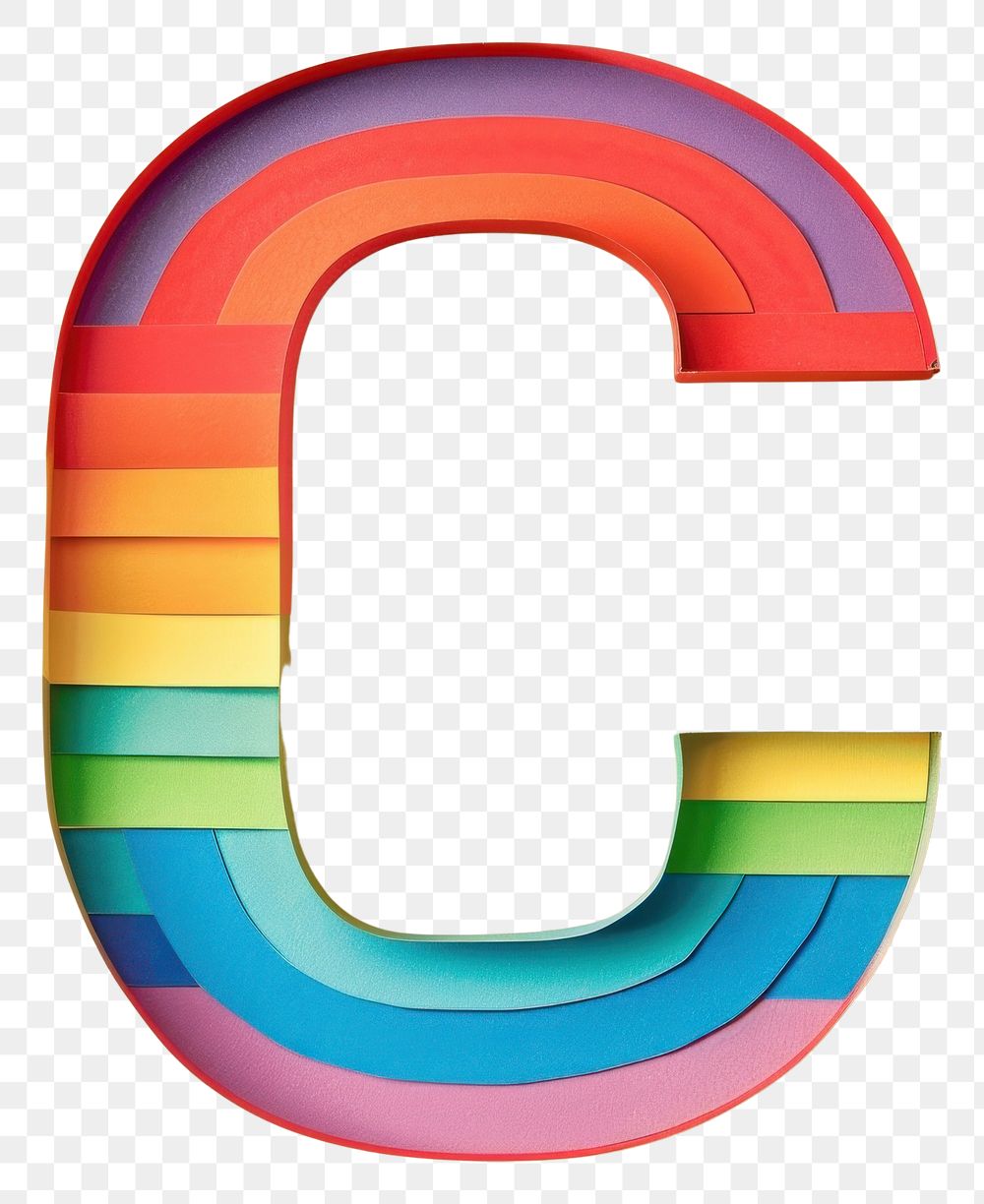 PNG Rainbow pattern number font.