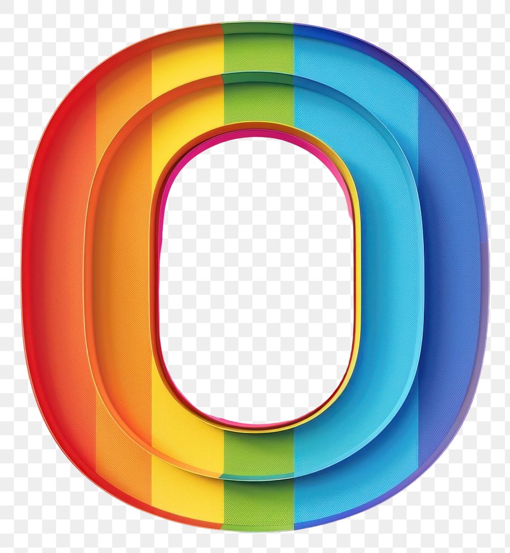 PNG Rainbow with alphabet O pattern purple font.