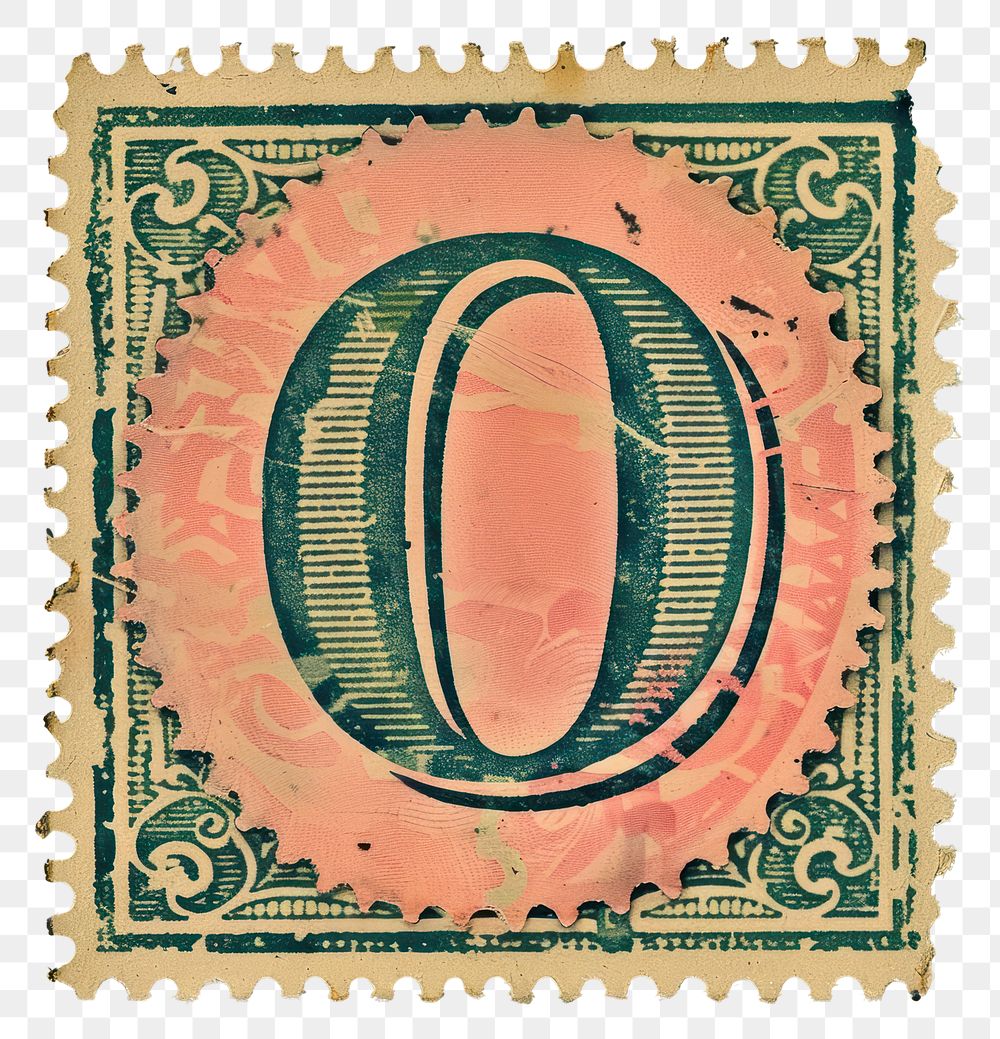 PNG  Stamp with alphabet O font currency banknote.