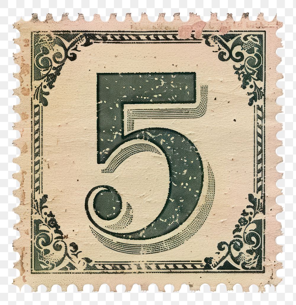 PNG  Stamp alphabet number 5 font text art.