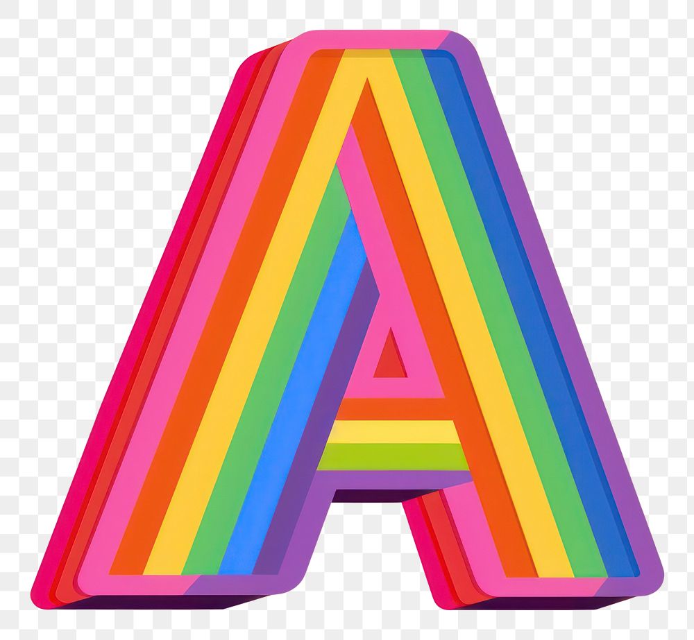 PNG Alphabet rainbow pattern purple.