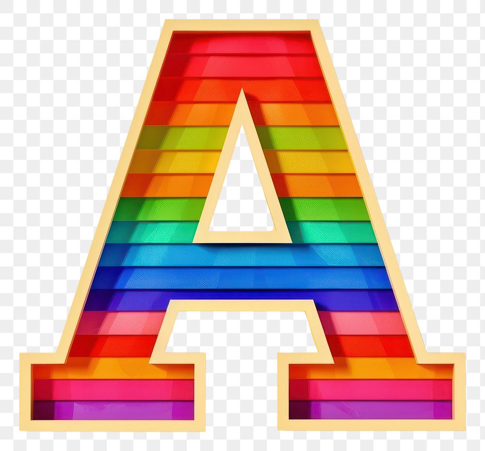PNG Alphabet rainbow pattern font.