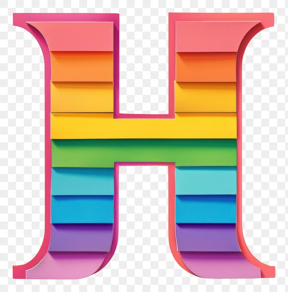 PNG Rainbow with alphabet H pattern number symbol.