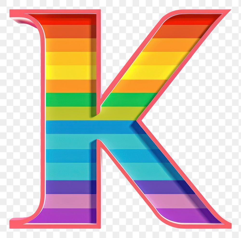 PNG Rainbow with alphabet K pattern purple symbol.