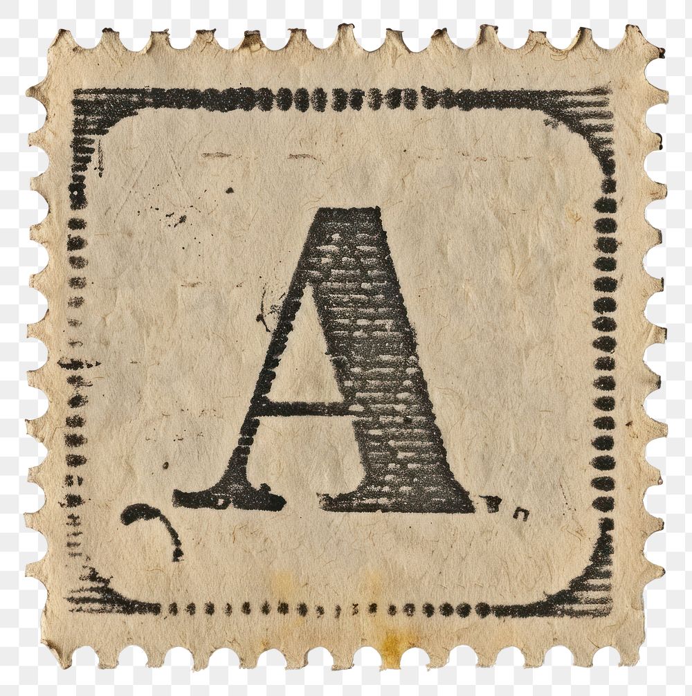 PNG  Stamp alphabet of A paper text font.