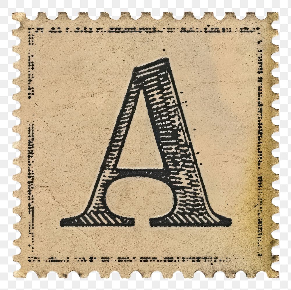 PNG  Stamp with alphabet A paper text font.
