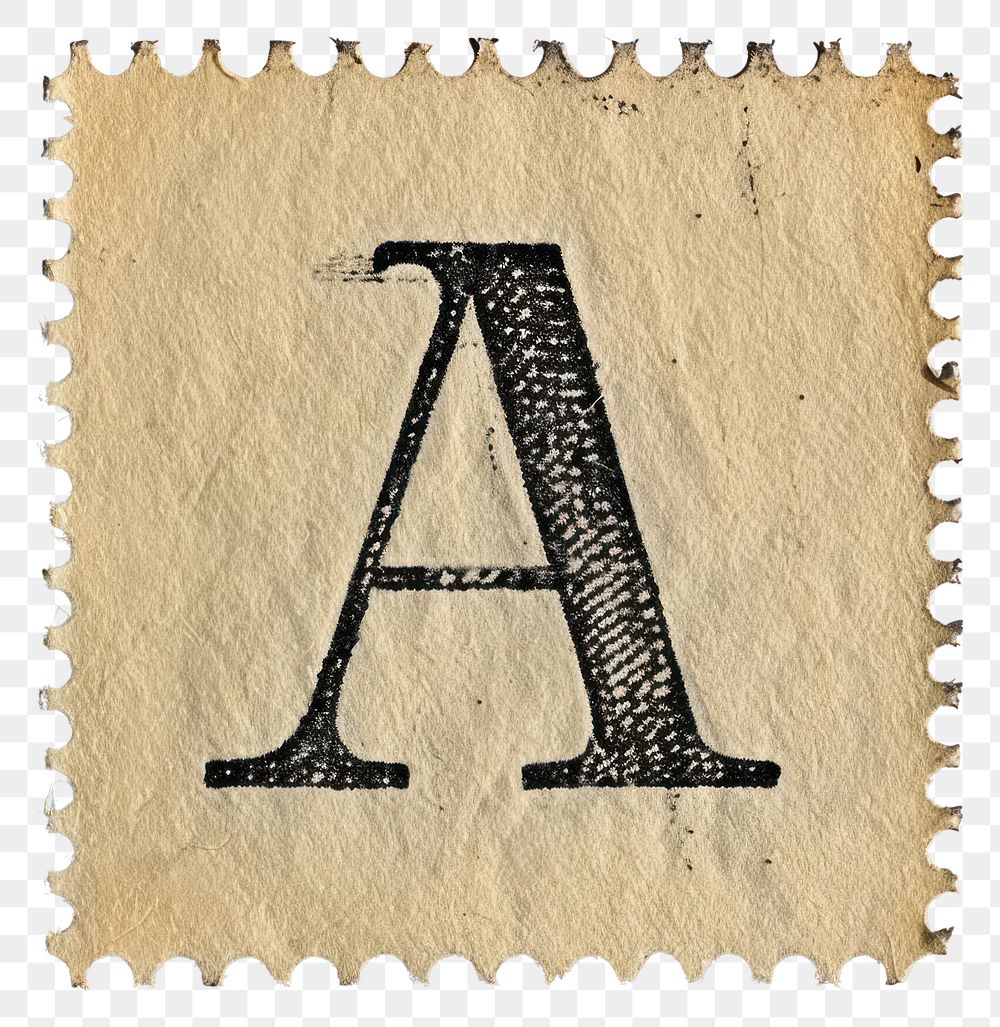 PNG  Stamp with alphabet A paper text font.