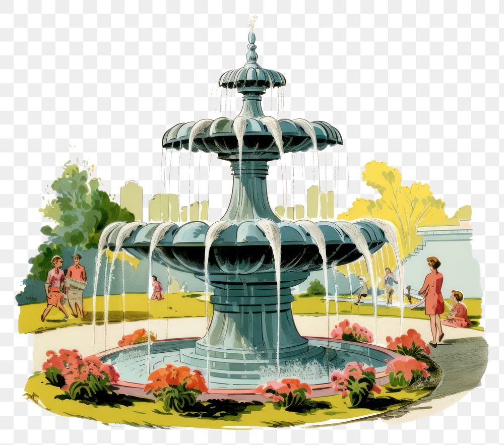PNG Fountain fountain architecture representation.