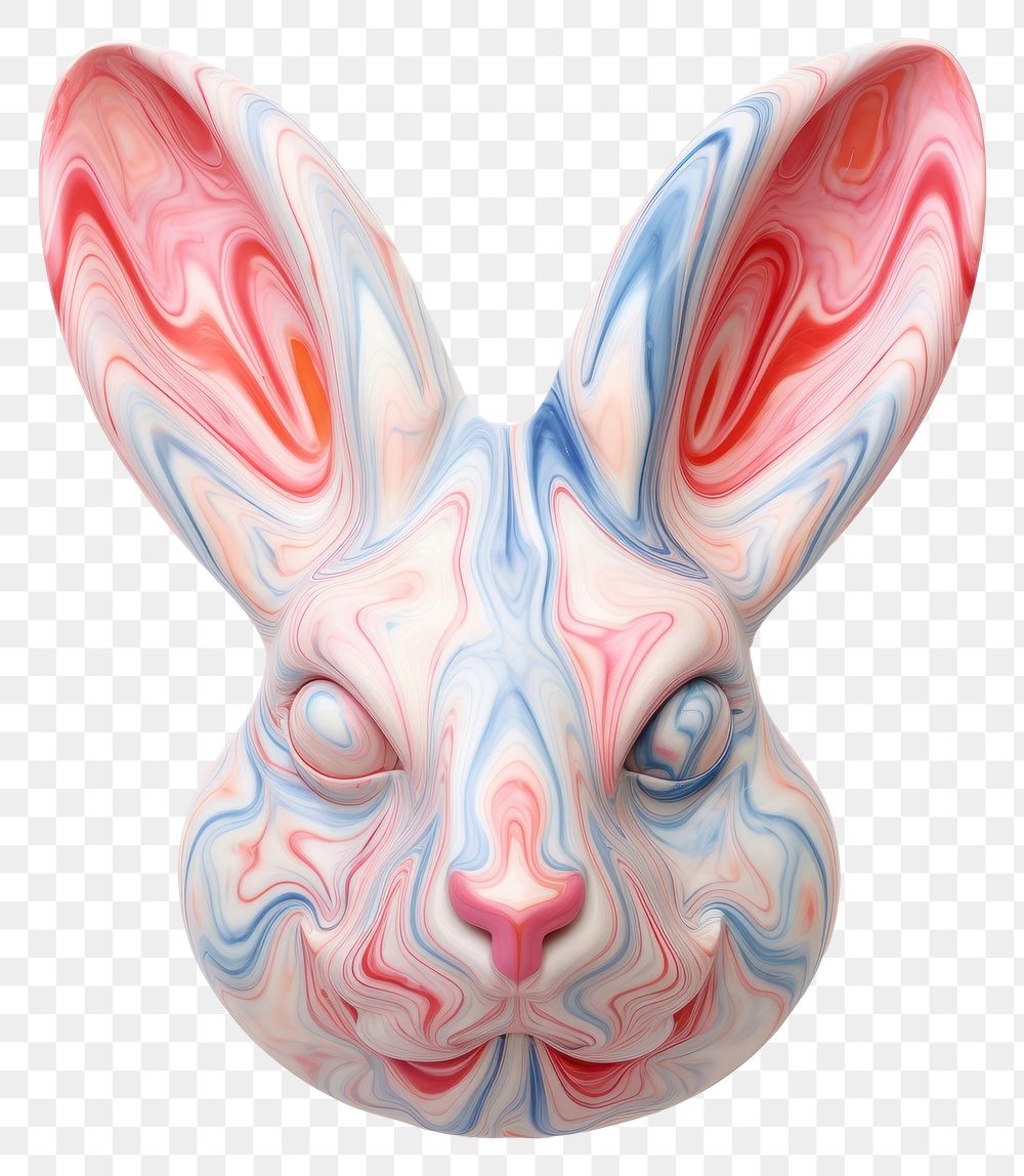 Rabbit shape marble mammal art representation.