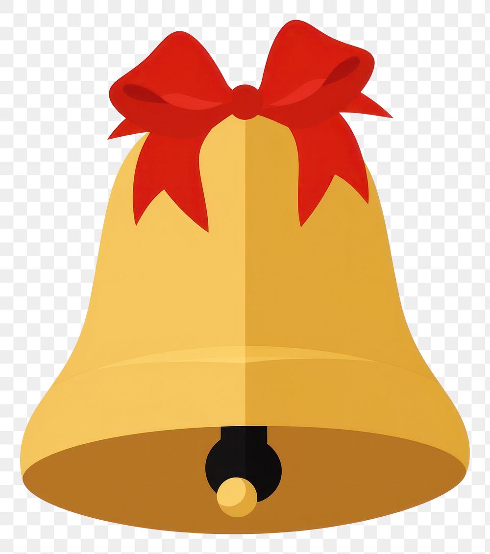 PNG Flat design Christmas bell white background celebration tradition.