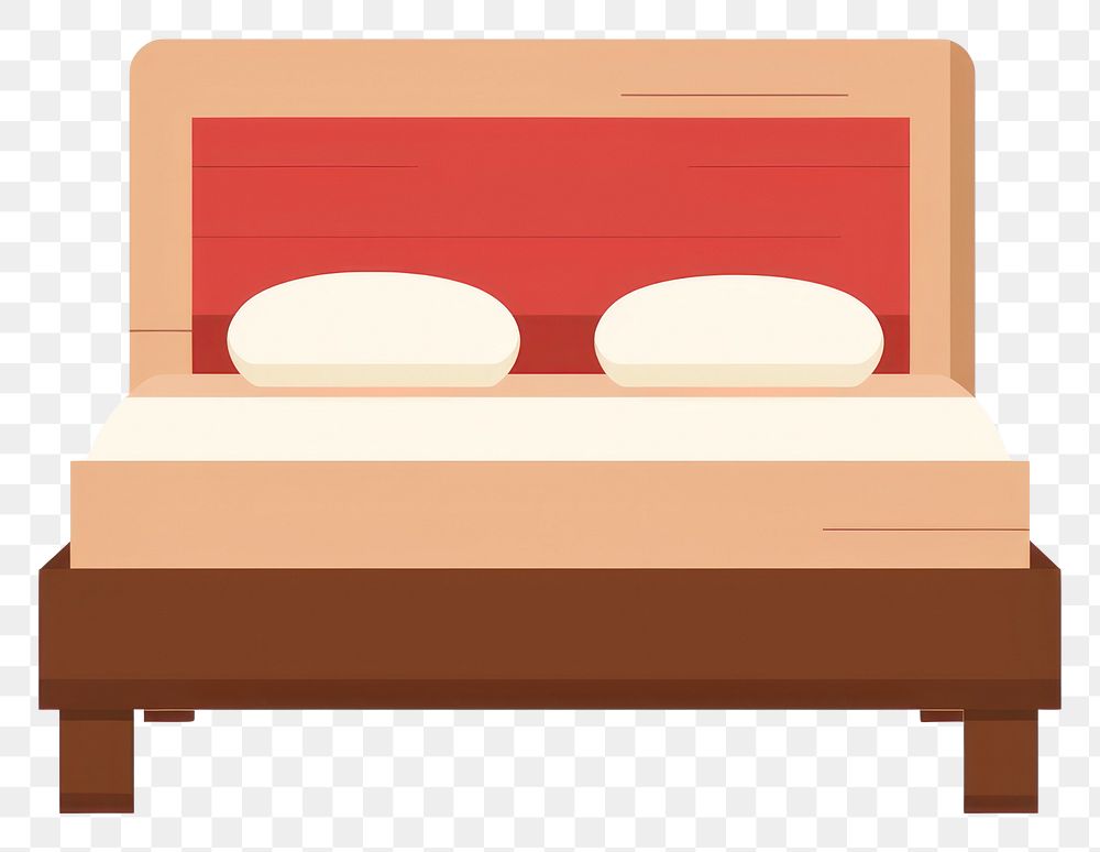 PNG Flat design bed furniture bedroom white background.