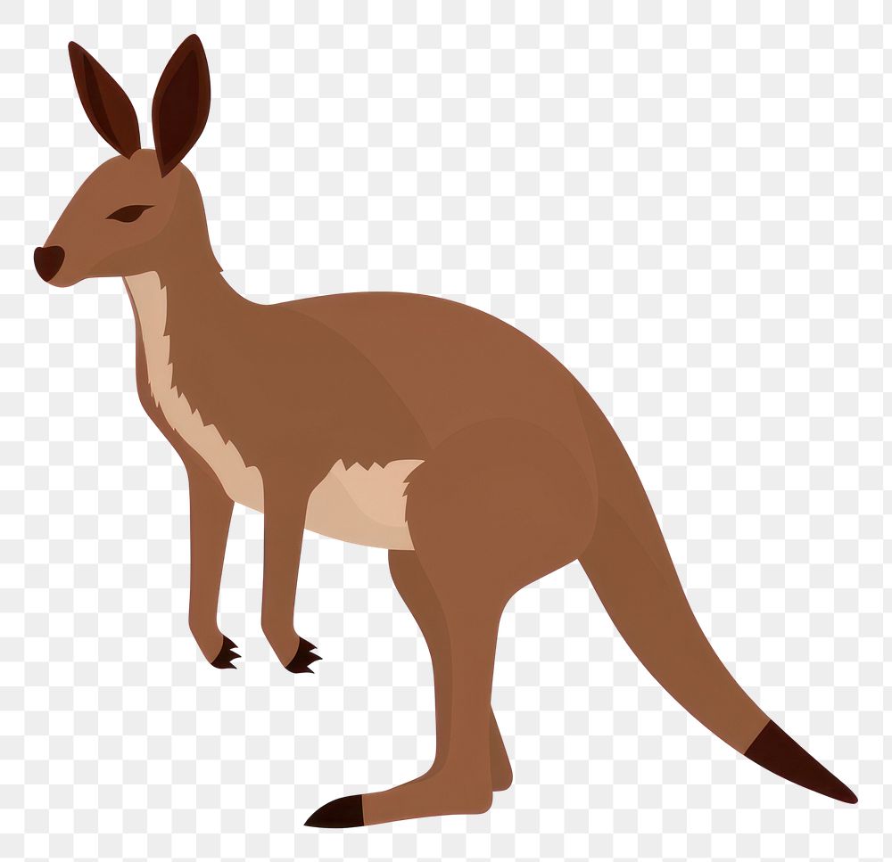 PNG Flat design kangaroo wallaby animal mammal.