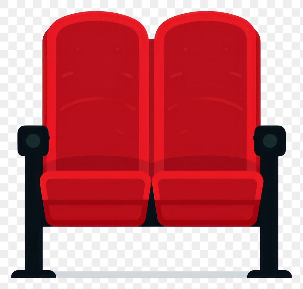 PNG Flat design red cinema seat furniture armchair white background.