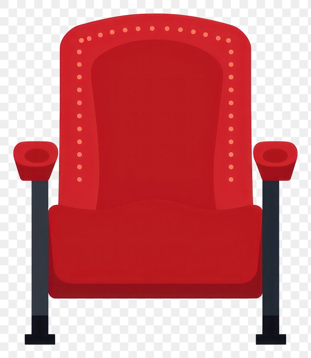 PNG Flat design red cinema seat furniture armchair throne.