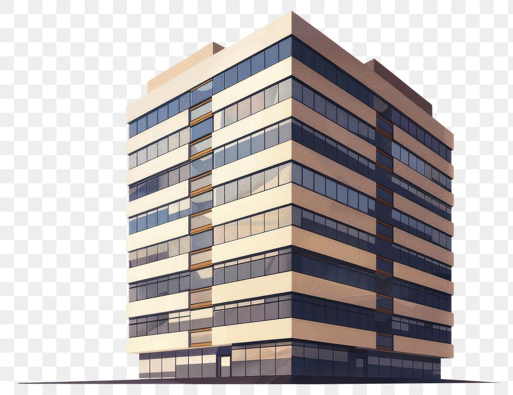 PNG Office building architecture city white background