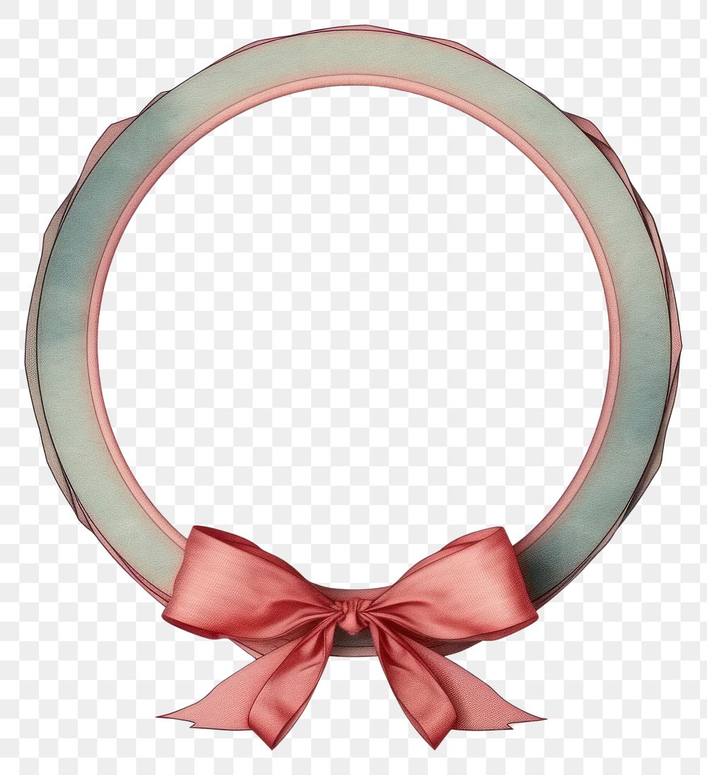PNG Vintage frame ribbon circle paper celebration.
