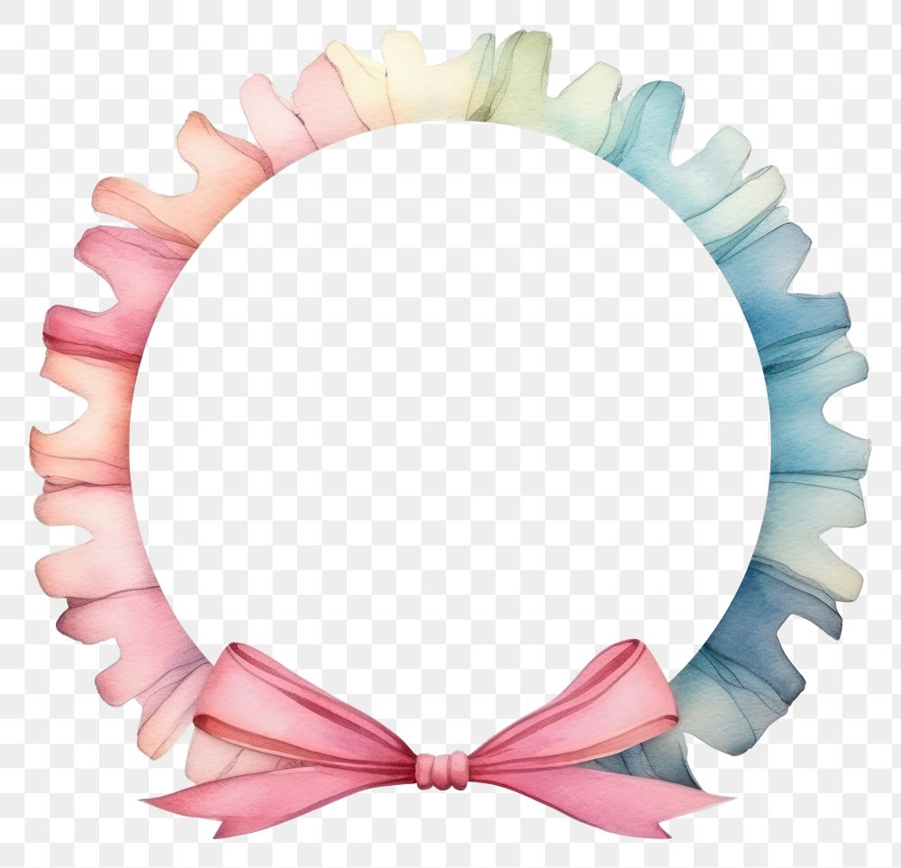 PNG Vintage frame ribbons circle white background accessories.