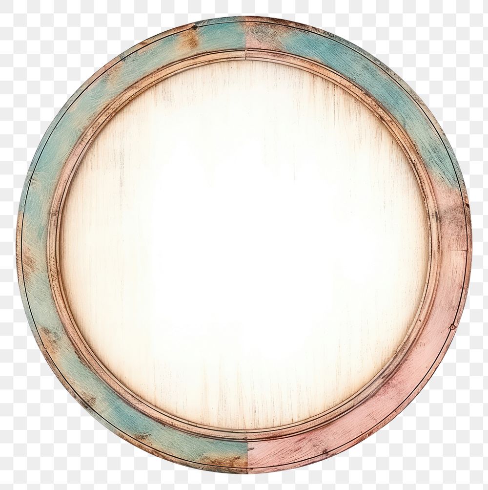 PNG Vintage frame wood circle white background rectangle.