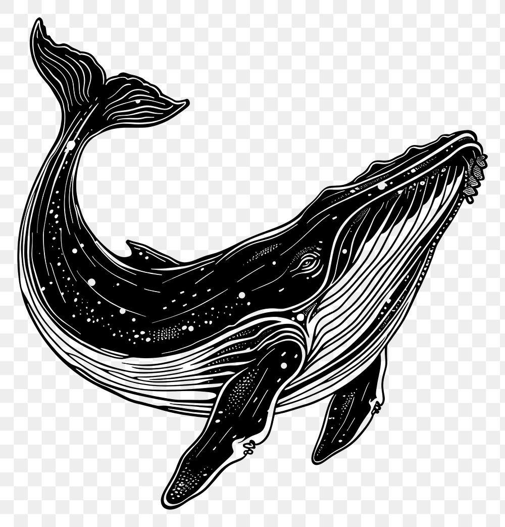 PNG Whale animal mammal black.