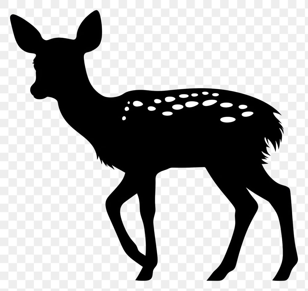 PNG Baby deer silhouette clip art wildlife animal mammal.