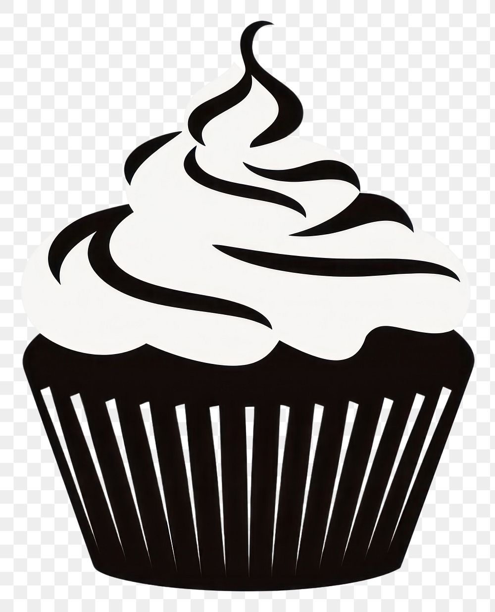 PNG A cupcake silhouette clip art dessert cream food.