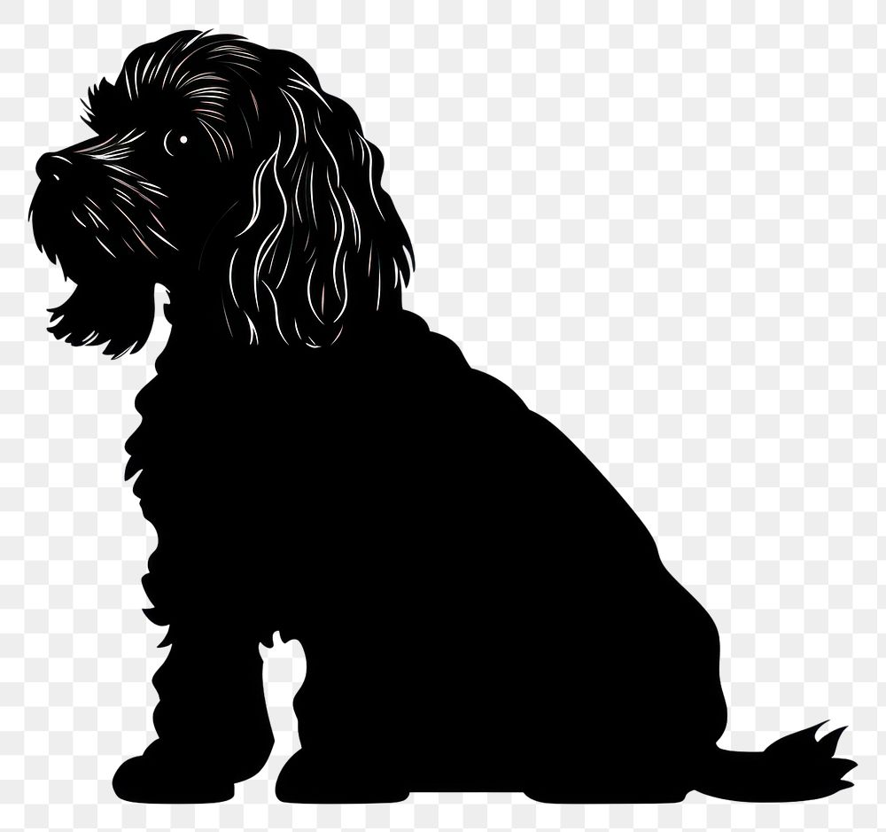 PNG Cockapoo silhouette clip art spaniel animal mammal.