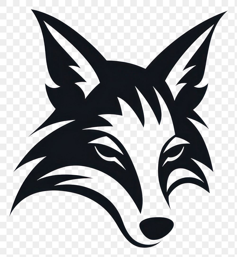 PNG Fox head Silhouette clip art animal white logo.