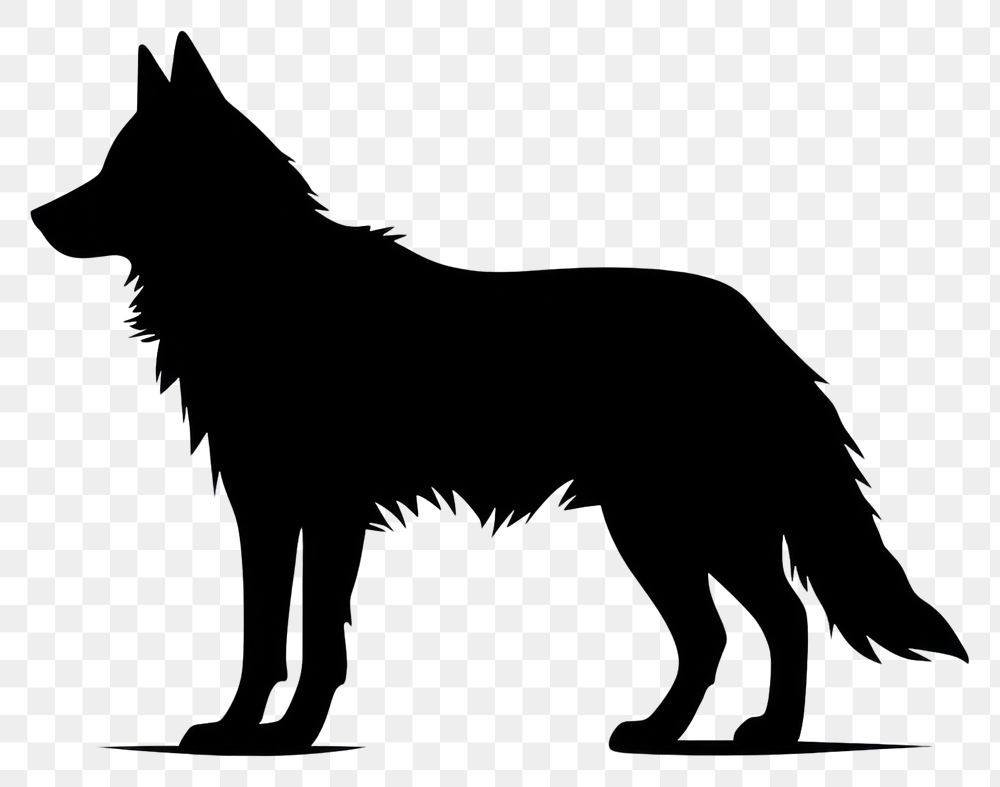 PNG Wolf silhouette clip art mammal animal monochrome