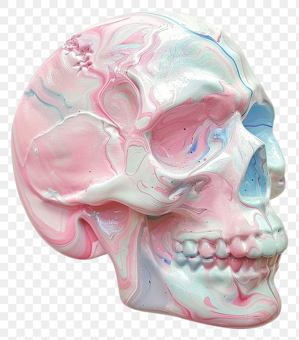 Acrylic pouring skull white background accessories accessory.