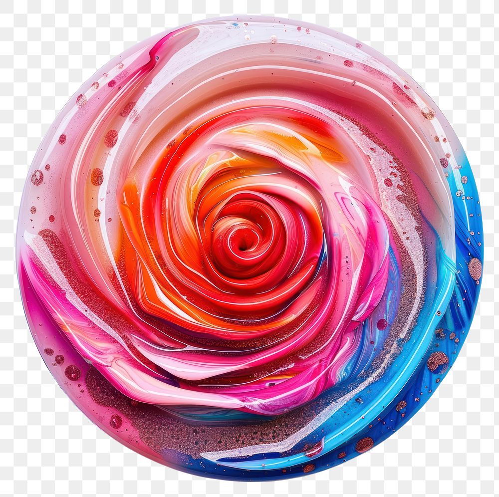 Resin shape rose spiral petal art.