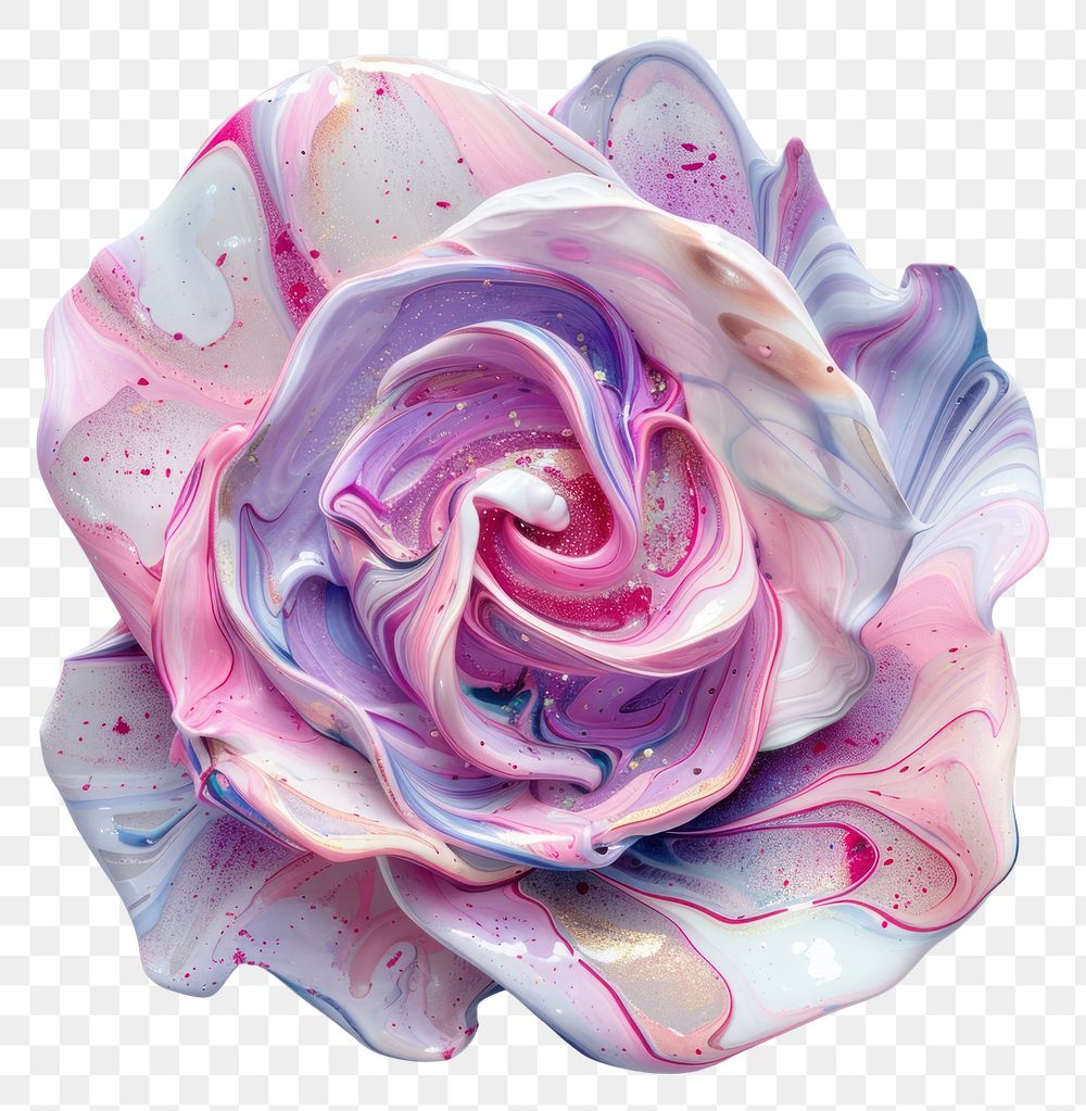 Acrylic pouring paint shape rose flower petal plant