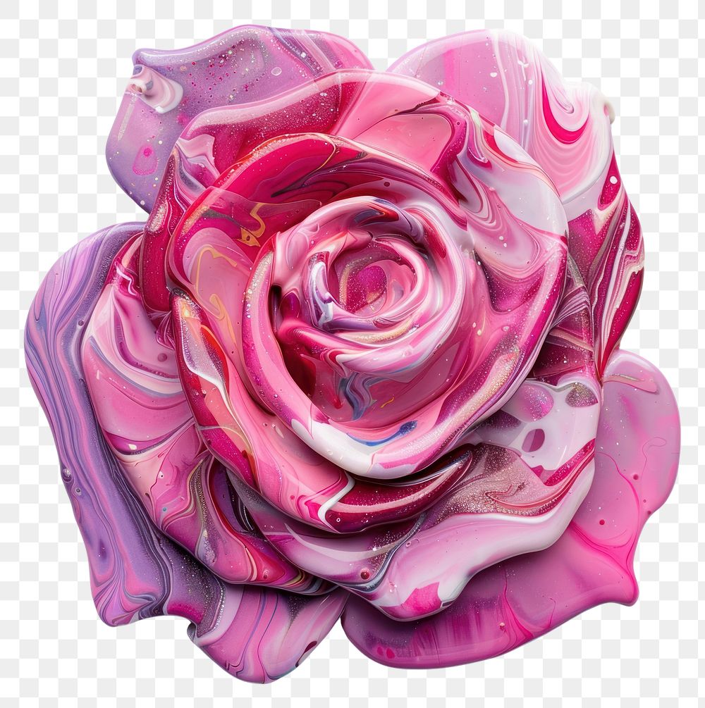 Acrylic pouring paint rose flower purple petal