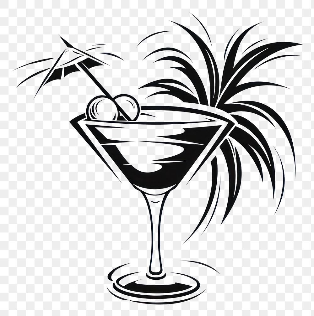 PNG Cocktail martini drink black.