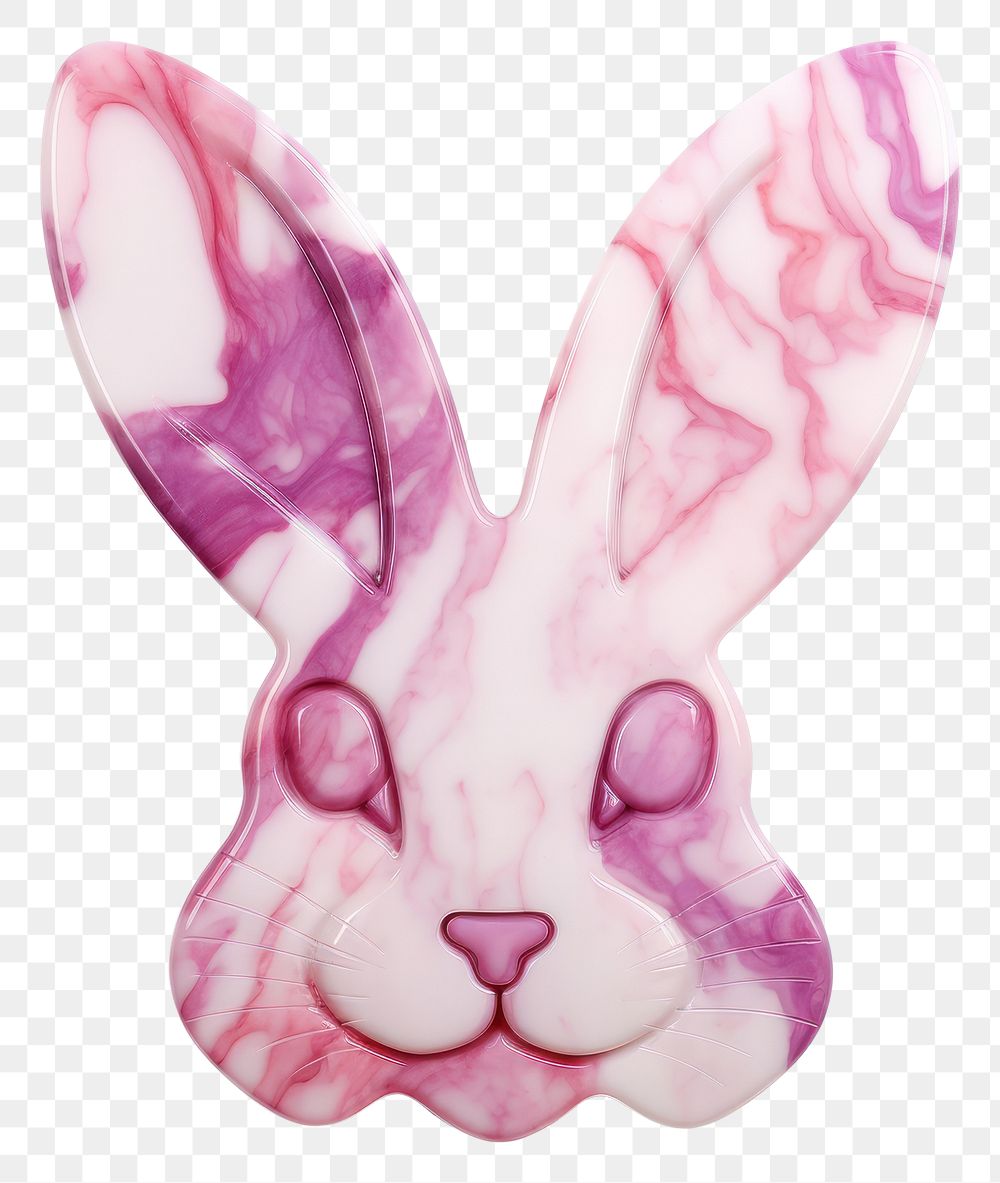 Rabbit shape marble texture white background representation celebration.