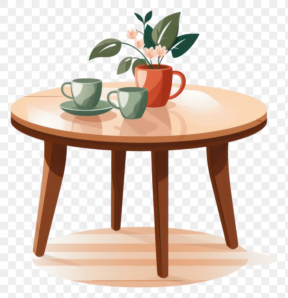 PNG Table furniture plant cup.