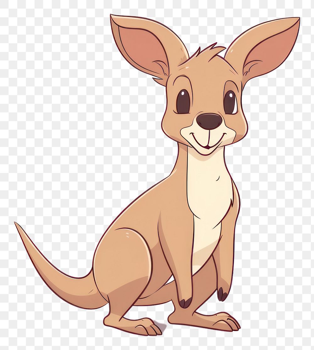 PNG Kangaroo cartoon style wallaby mammal animal.