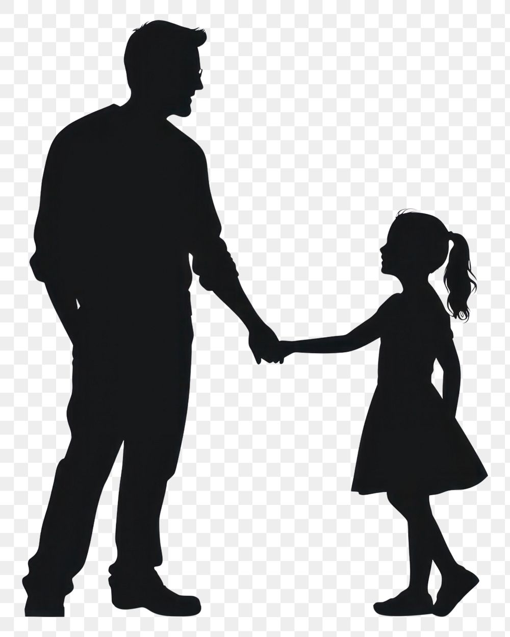 PNG Father And Daughter silhouette clip art adult white background togetherness.