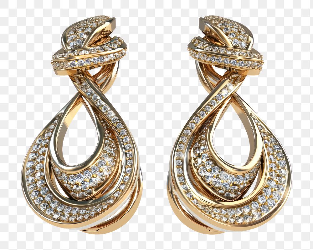 PNG Gold Diamond Earrings earring diamond gold.