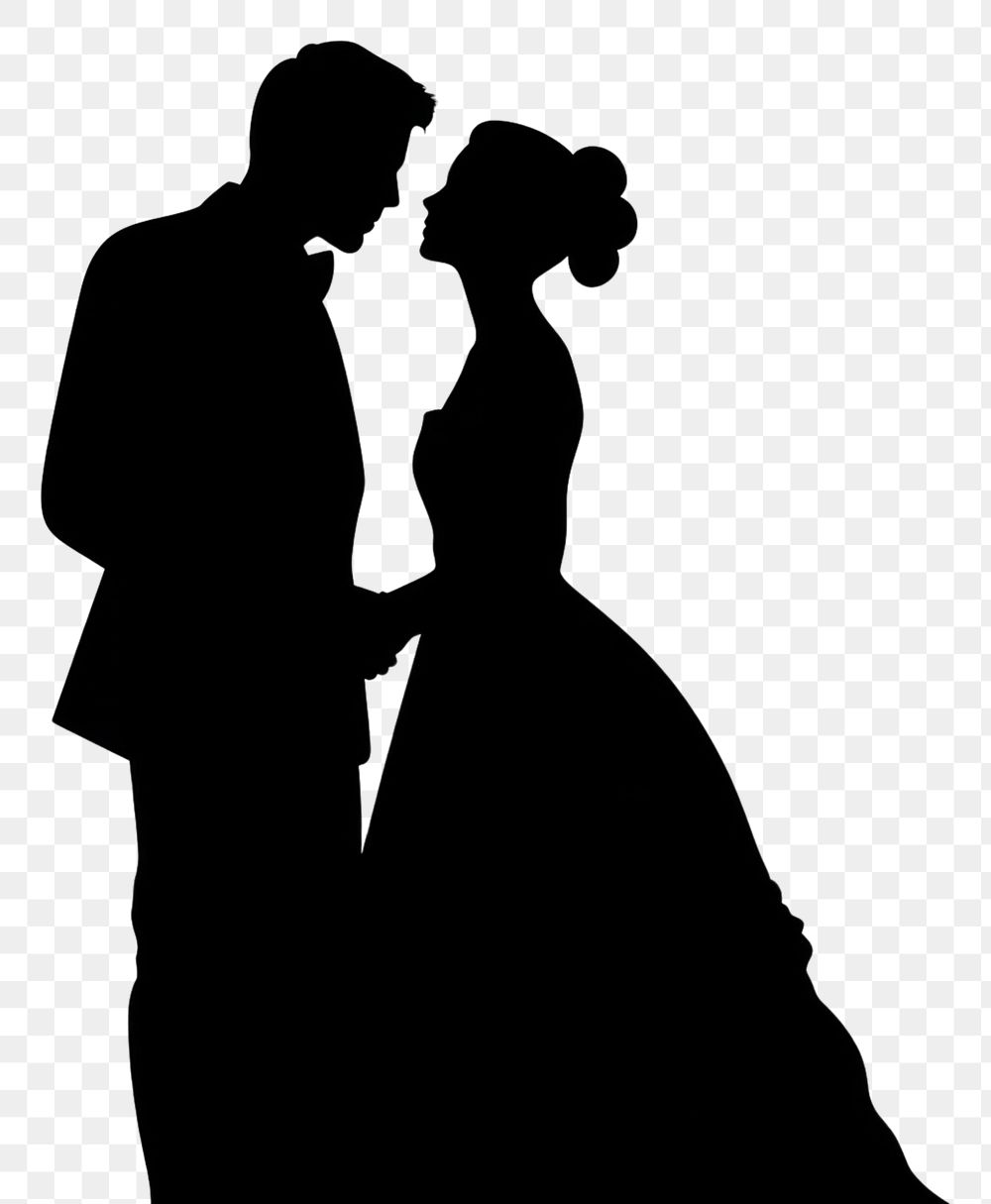 PNG Married Couple silhouette clip art married adult white background.