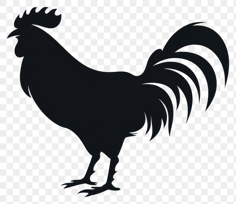 PNG Rooster animal silhouette clip art chicken poultry rooster.