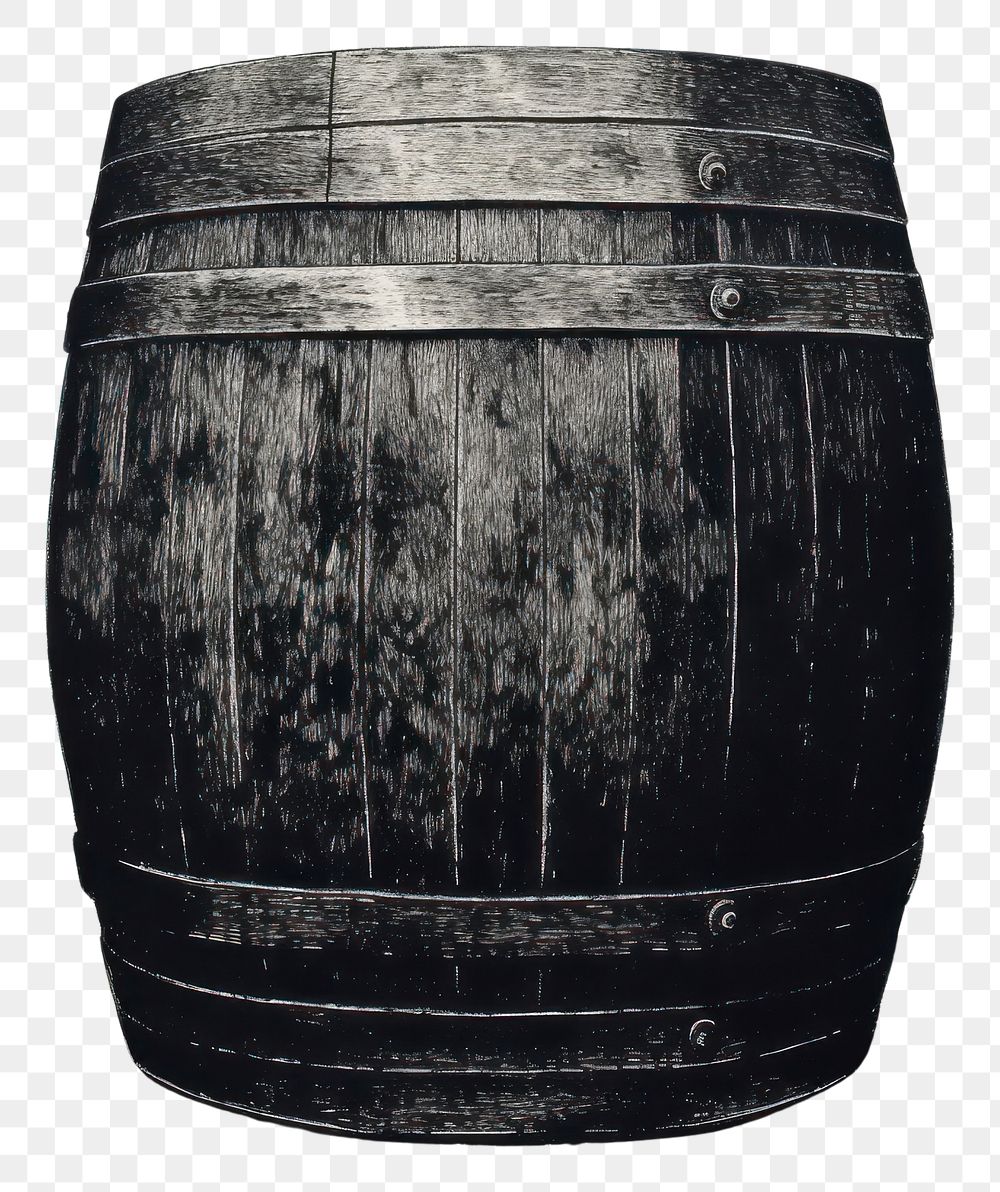 PNG Silkscreen of a barrel black refreshment monochrome