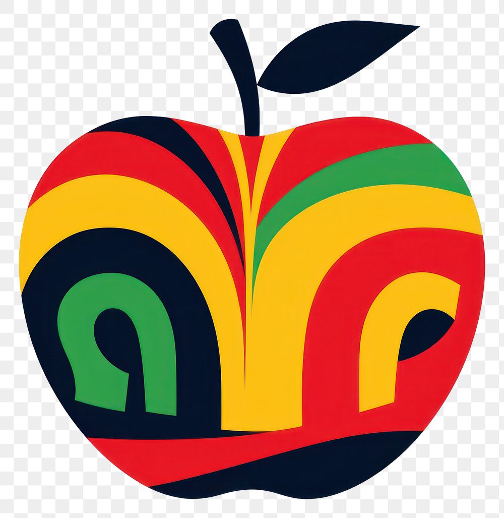 PNG  Vector apple impressionism fruit logo red.