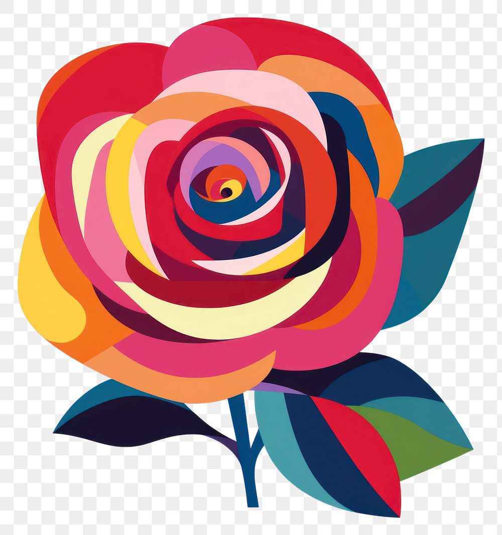 PNG  Vector rose impressionism art pattern flower.