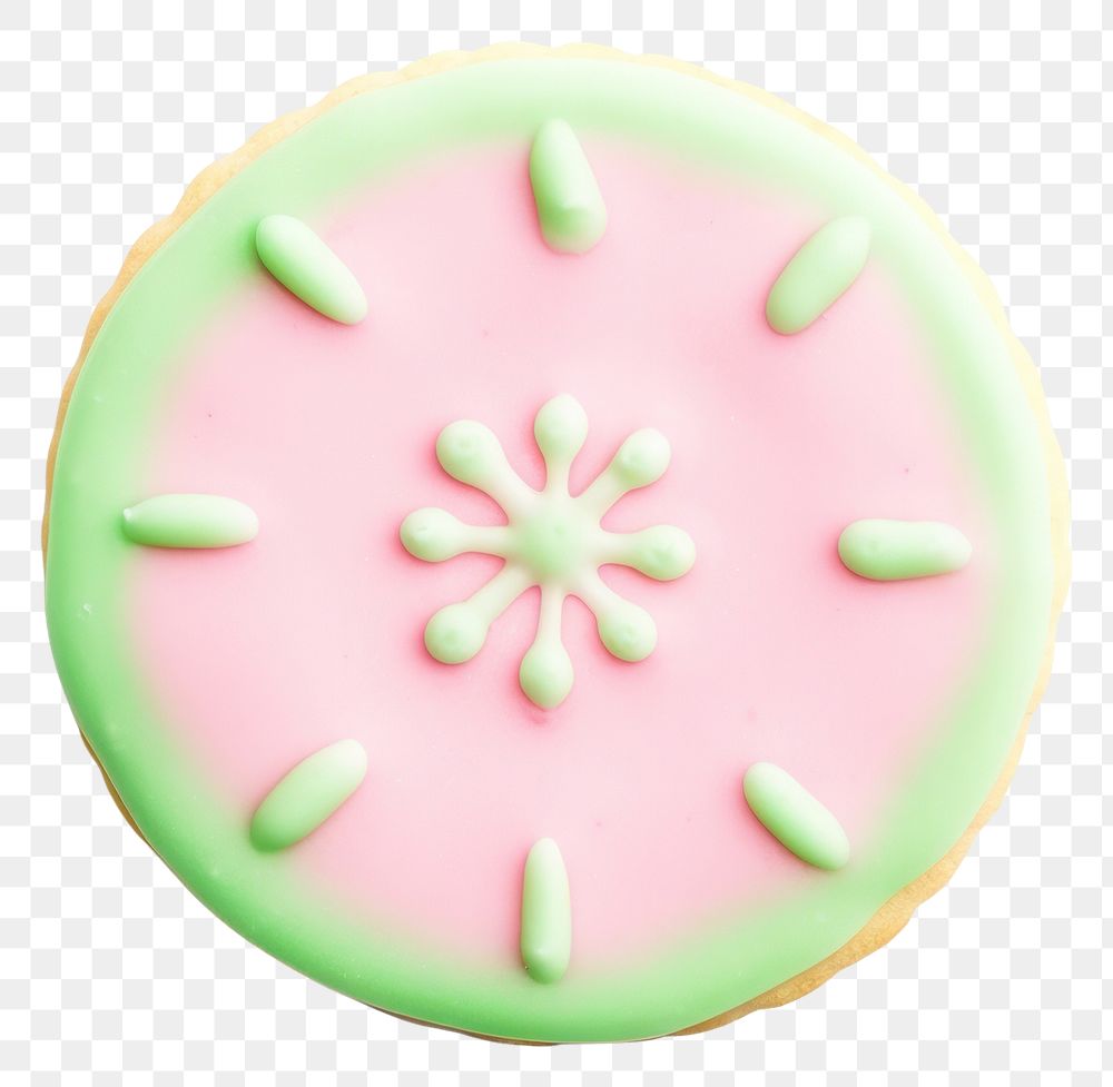 PNG Circle shape cookie art icing dessert biscuit.