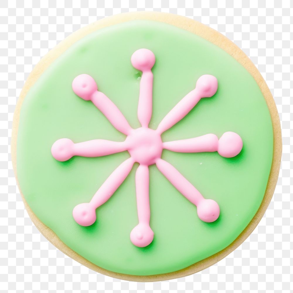 PNG Circle shape cookie art icing dessert green.