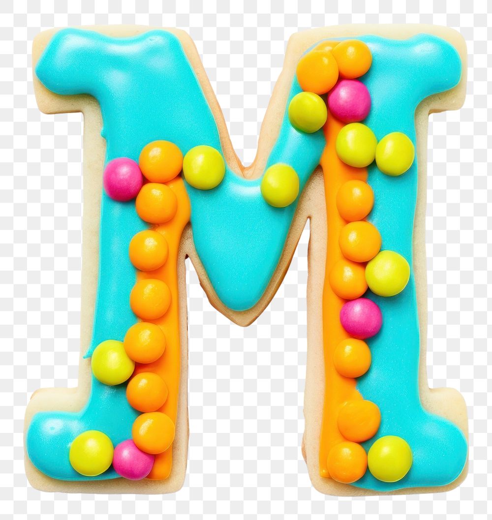 PNG Letter M cookie art confectionery dessert candy.