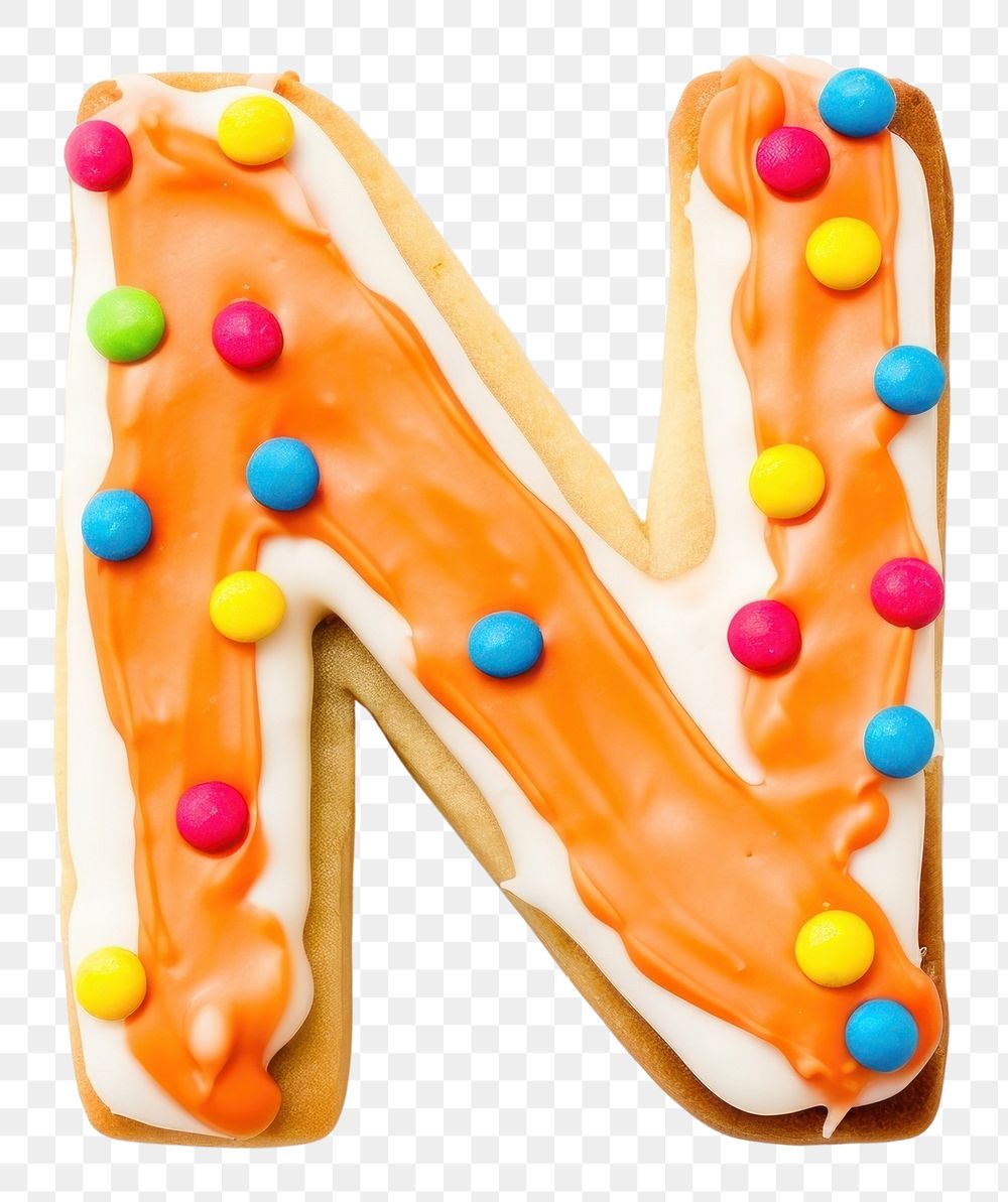 PNG Letter N cookie art icing confectionery dessert.