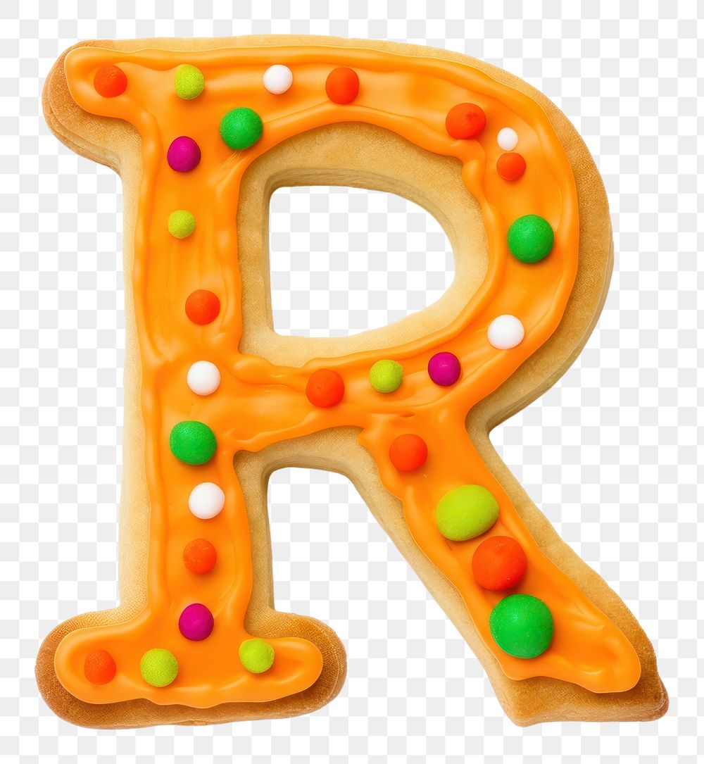 PNG Letter R cookie art confectionery dessert icing.