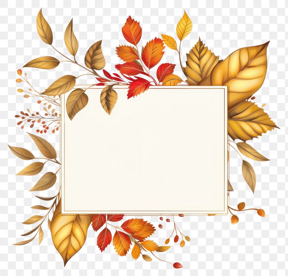 PNG  Ribbon with autumn leaves graphics pattern plant.